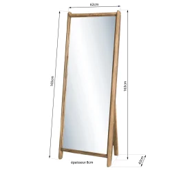 Miroir sur pied en bois de pin recyclé DENVER