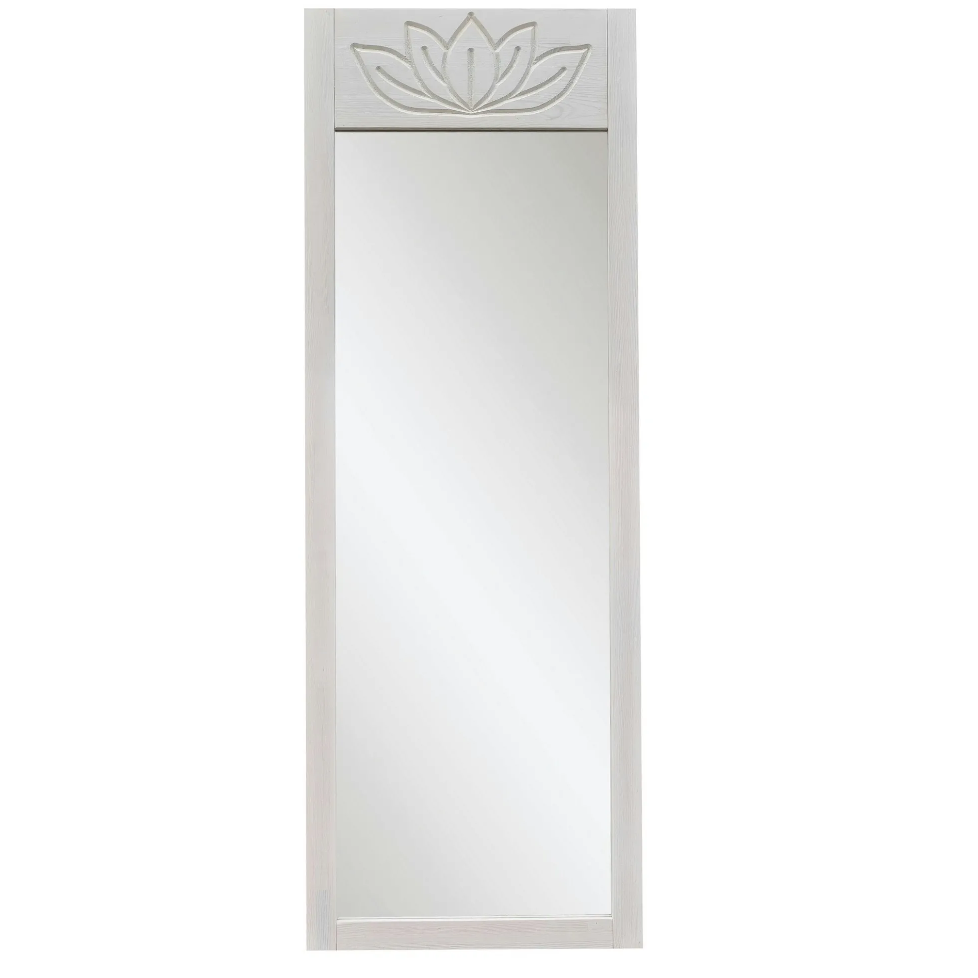 Miroir vertical blanc - motif lotus, 155 cm HILO