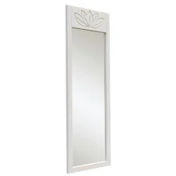 Miroir vertical blanc - motif lotus, 155 cm HILO