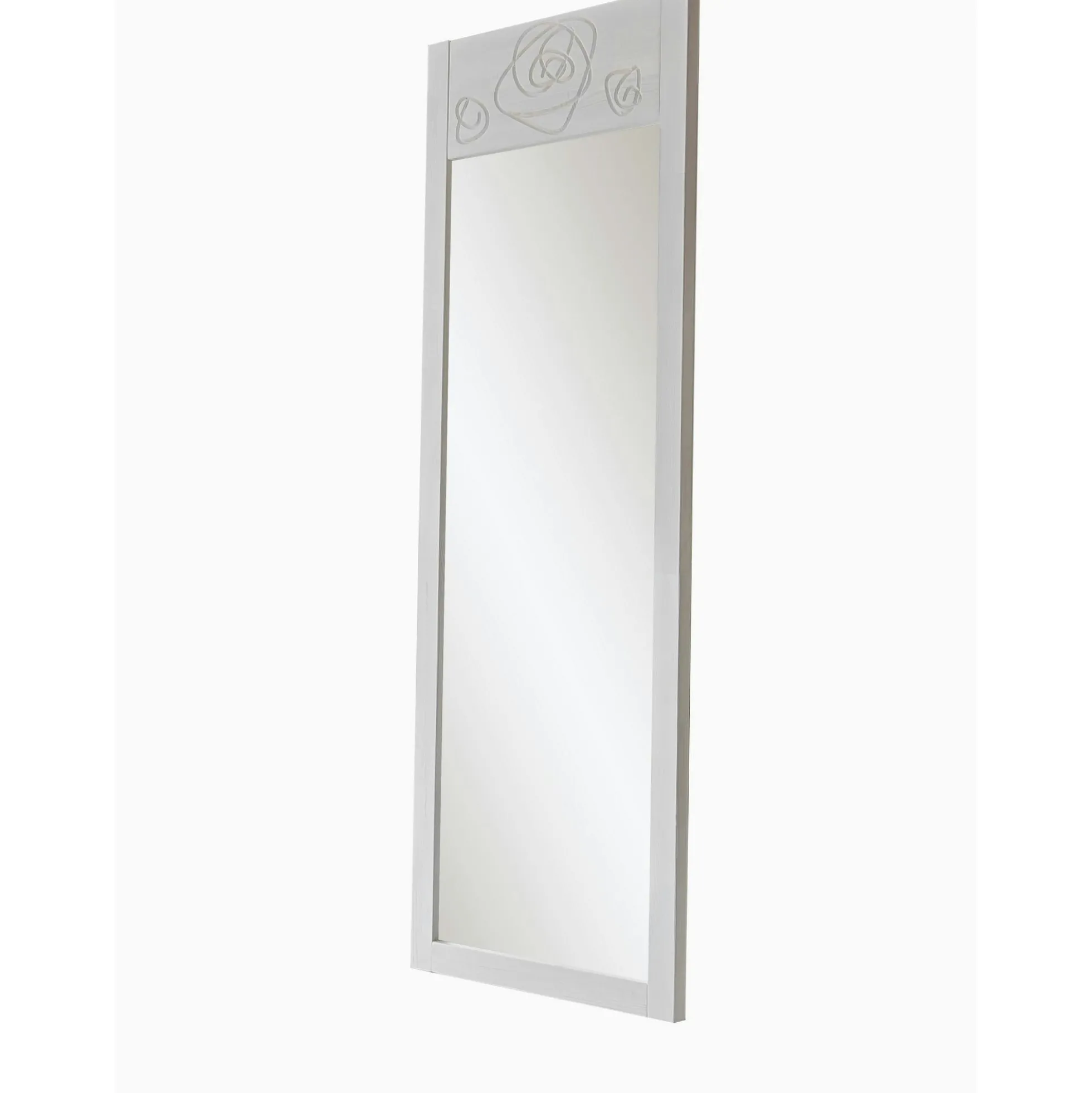 Miroir vertical blanc - motif rose HILO