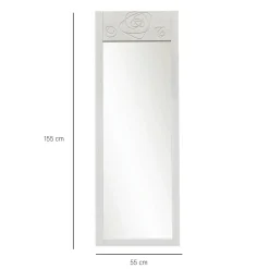 Miroir vertical blanc - motif rose HILO