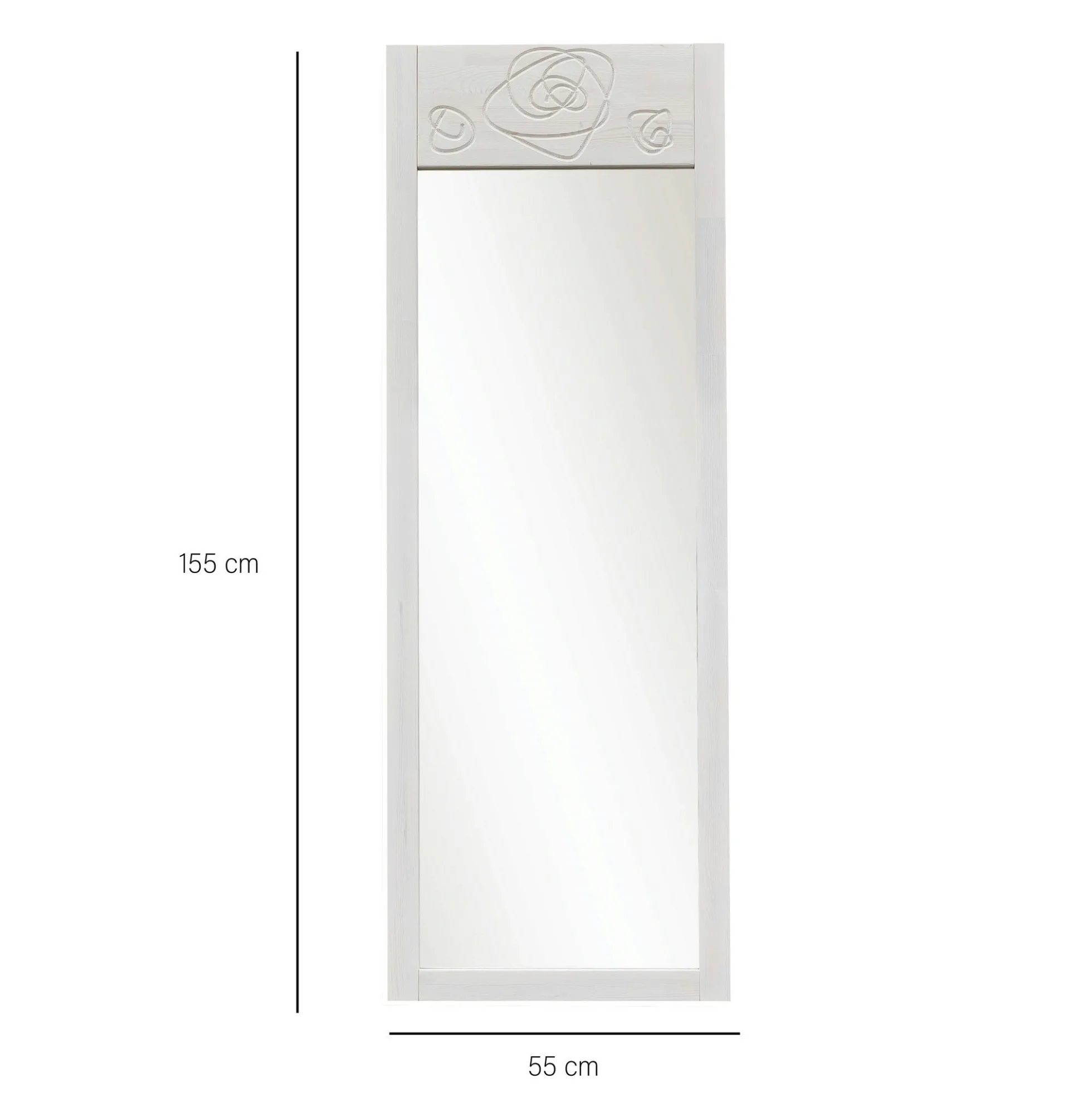 Miroir vertical blanc - motif rose HILO