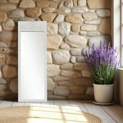 Miroir vertical blanc - motif rose HILO