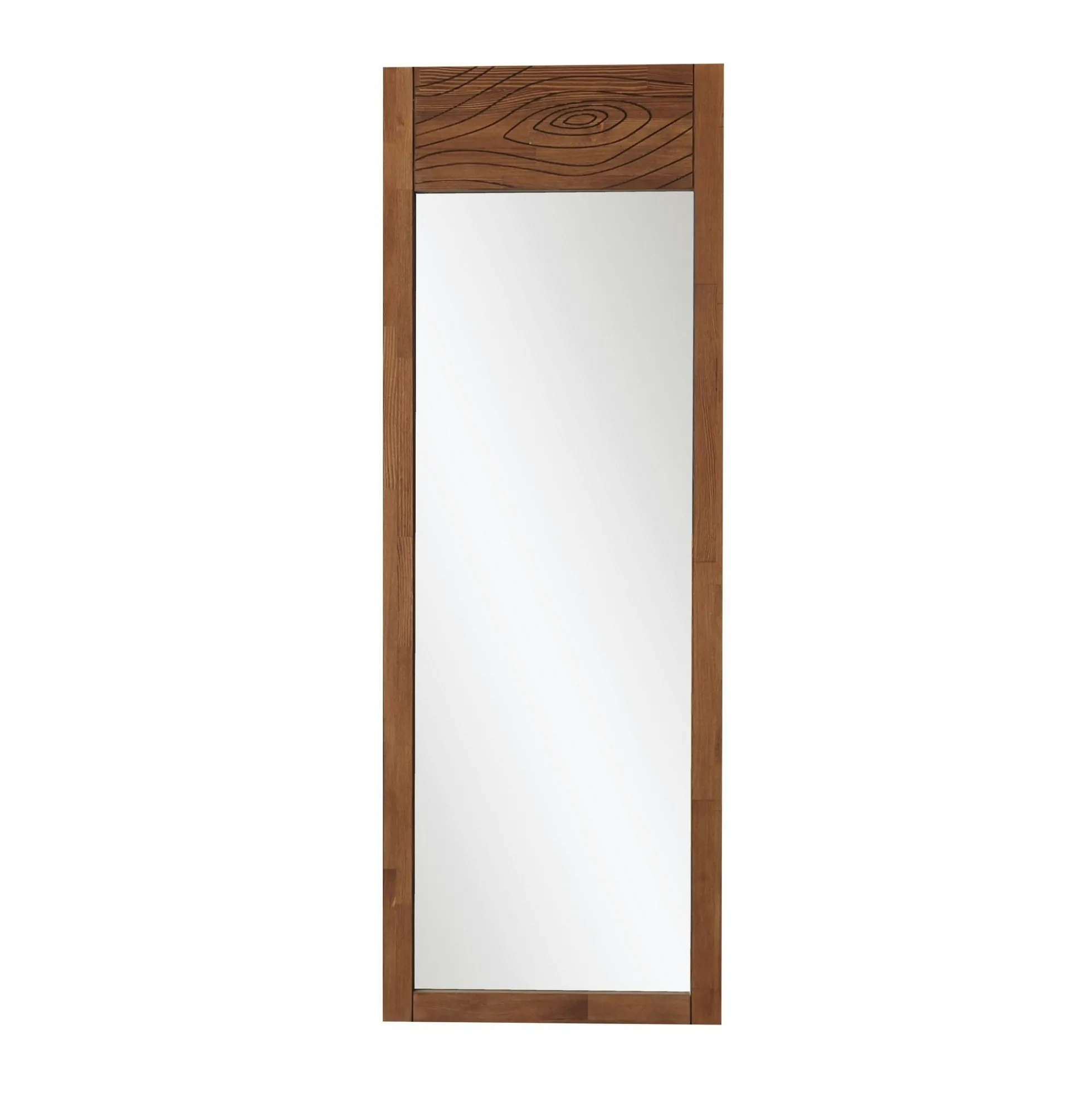Miroir vertical en bois brun - motif tronc d'arbre HILO