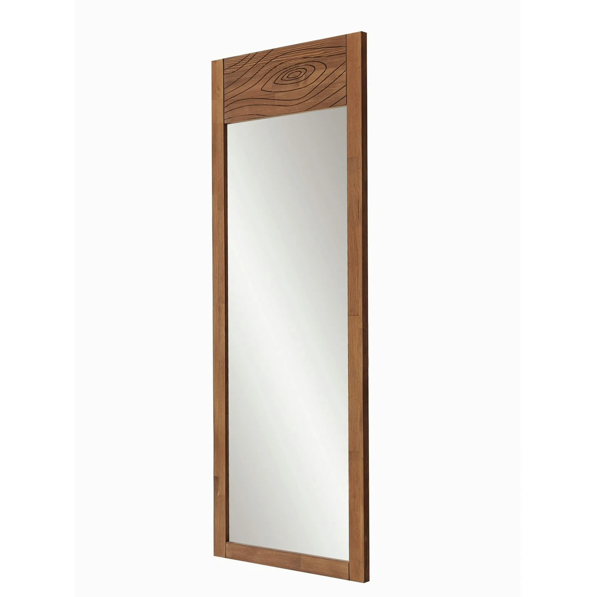 Miroir vertical en bois brun - motif tronc d'arbre HILO