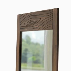 Miroir vertical en bois foncé - motif tronc d'arbre HILO