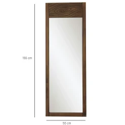 Miroir vertical en bois foncé - motif tronc d'arbre HILO
