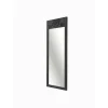 Miroir vertical en bois gris foncé - motif rose HILO