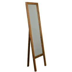 Miroir vertical sur pied - bois brun, 2 crochets HILO