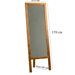 Miroir vertical sur pied - bois marron, 2 crochets HILO