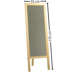 Miroir vertical sur pied - bois clair, 2 crochets HILO
