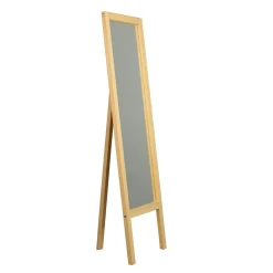 Miroir vertical sur pied - bois clair, 2 crochets HILO
