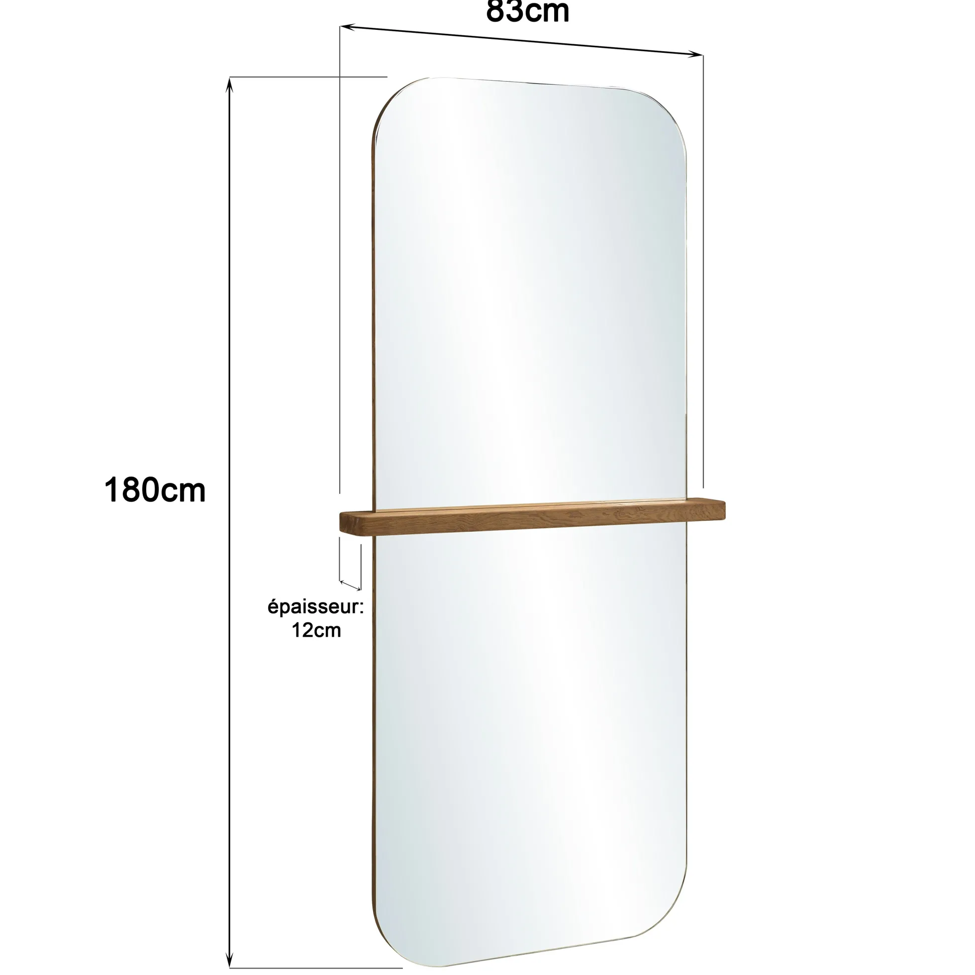 Miroir 83x180cm en bois de teck recyclé SWING