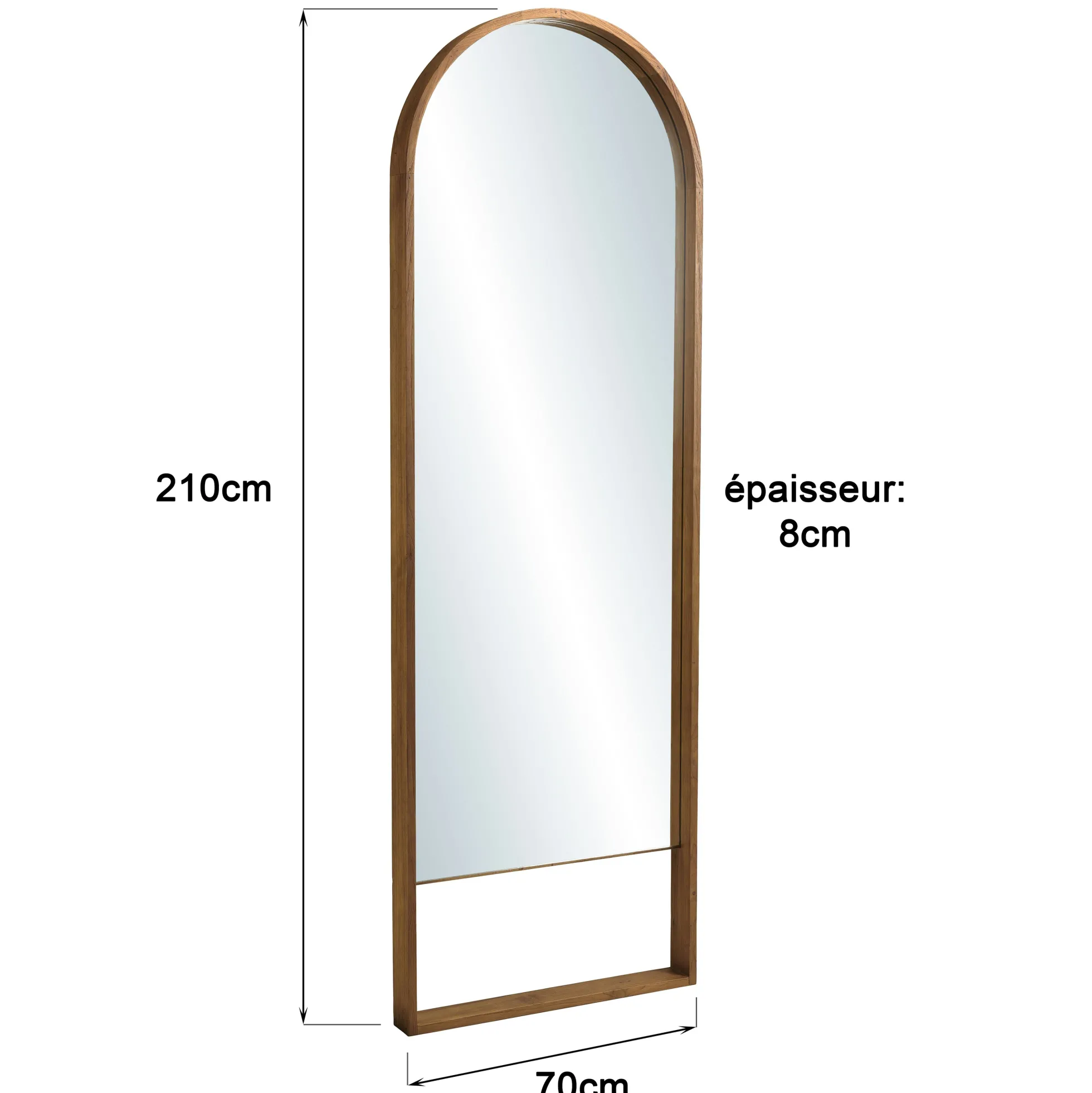Miroir 70x210cm en bois de teck recyclé SWING