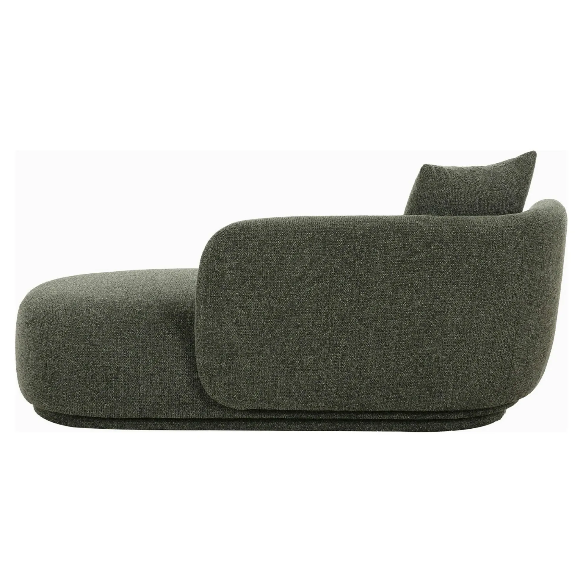 Méridienne verte design organique et coussin assorti NAMSOS