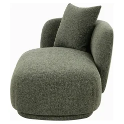 Méridienne verte design organique et coussin assorti NAMSOS