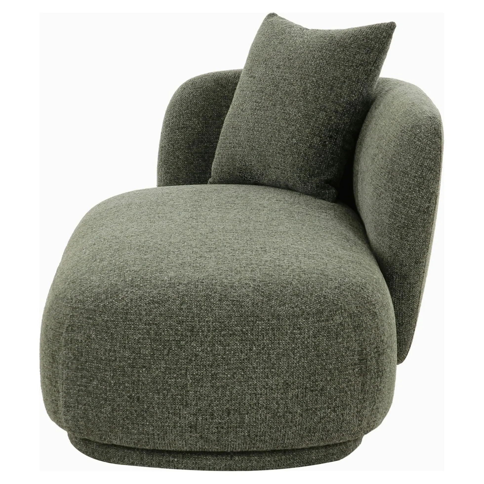 Méridienne verte design organique et coussin assorti NAMSOS