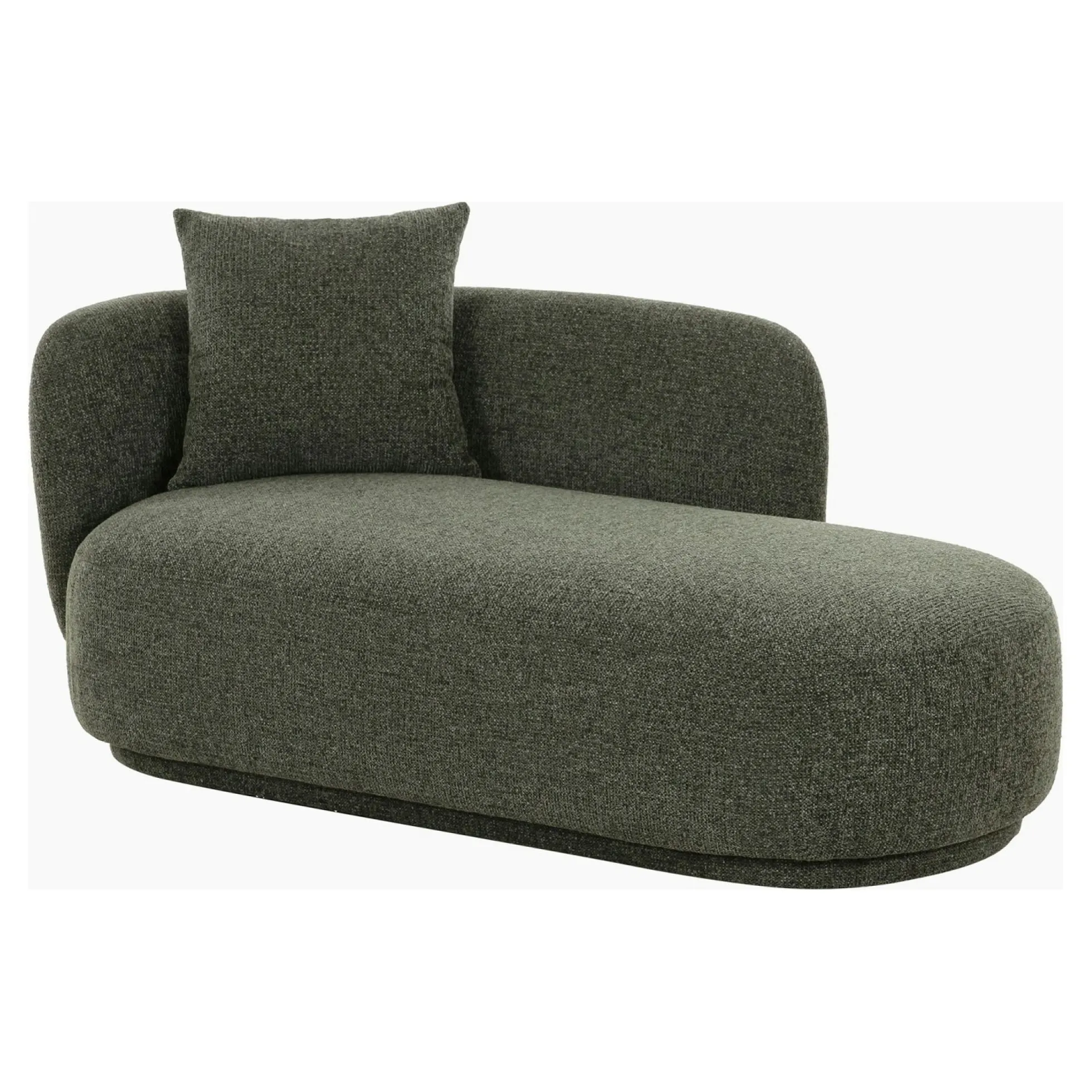 Méridienne verte design organique et coussin assorti NAMSOS
