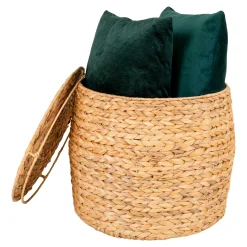 Panier de rangement avec couvercle – fibres naturelles BRUGES