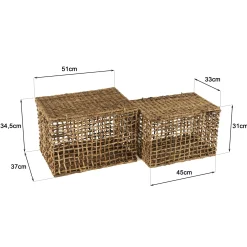 Panier de rangement / coffre en chanvre tressé (lot de 2) SWING