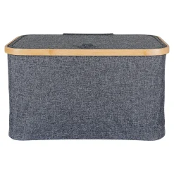 Panier de rangement gris avec couvercle 45 cm