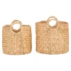 Panier de rangement tressé en jacinthe d'eau (lot de 2)