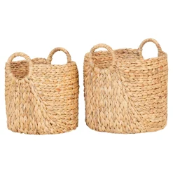 Panier de rangement tressé en jacinthe d'eau (lot de 2)