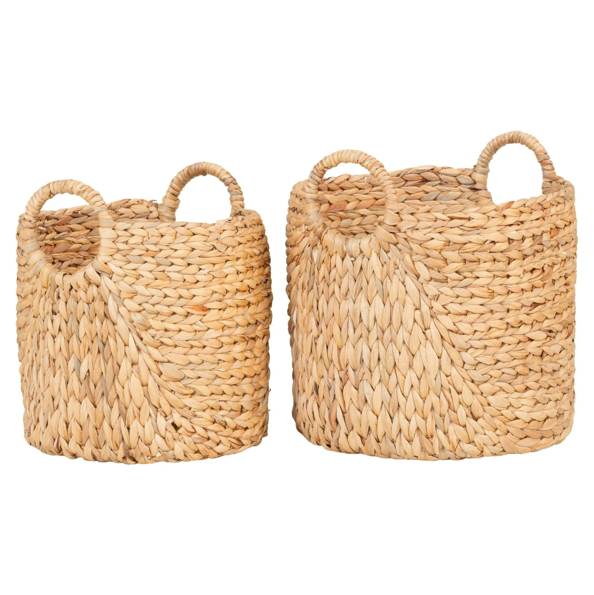 Panier de rangement tressé en jacinthe d'eau (lot de 2)