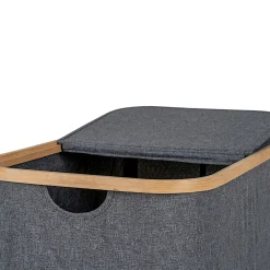 Panier à linge gris avec couvercle