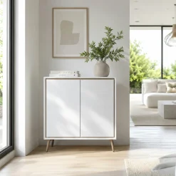 Petit buffet blanc moderne 2 portes AVIO