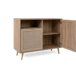 Petit buffet bohème 2 portes effet rotin SONA