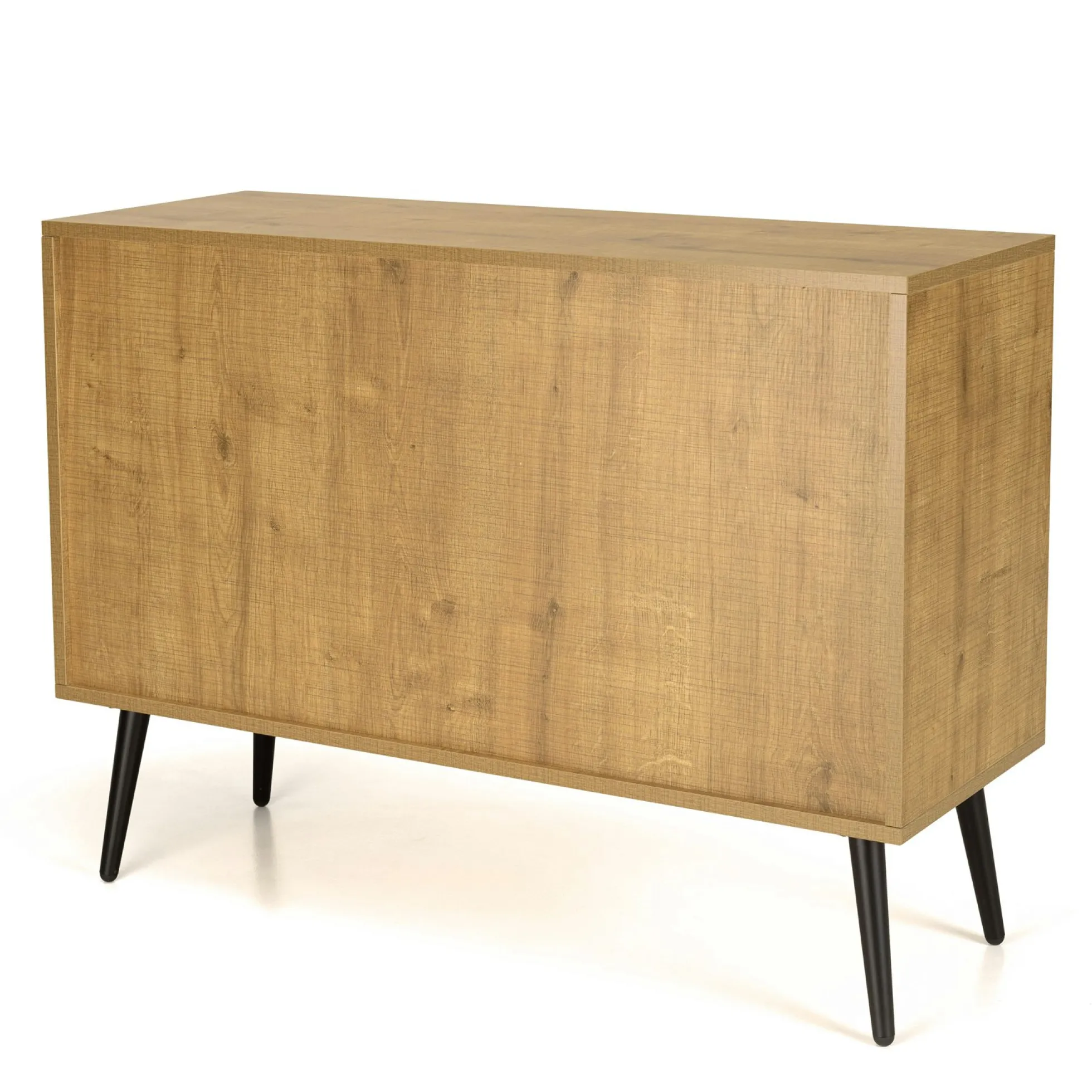 Petit buffet bois effet cannage 2 portes coulissantes ALCUDIA