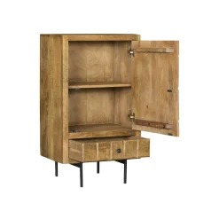 Petit buffet bois 1 porte décor damier UDA