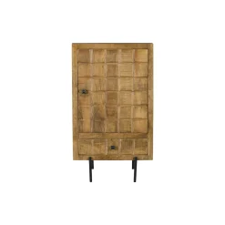 Petit buffet bois 1 porte décor damier UDA