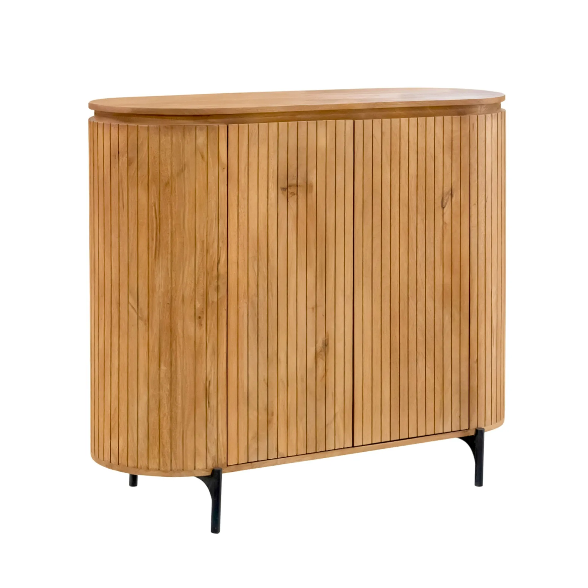 Petit buffet bois rainuré 2 portes CALERO