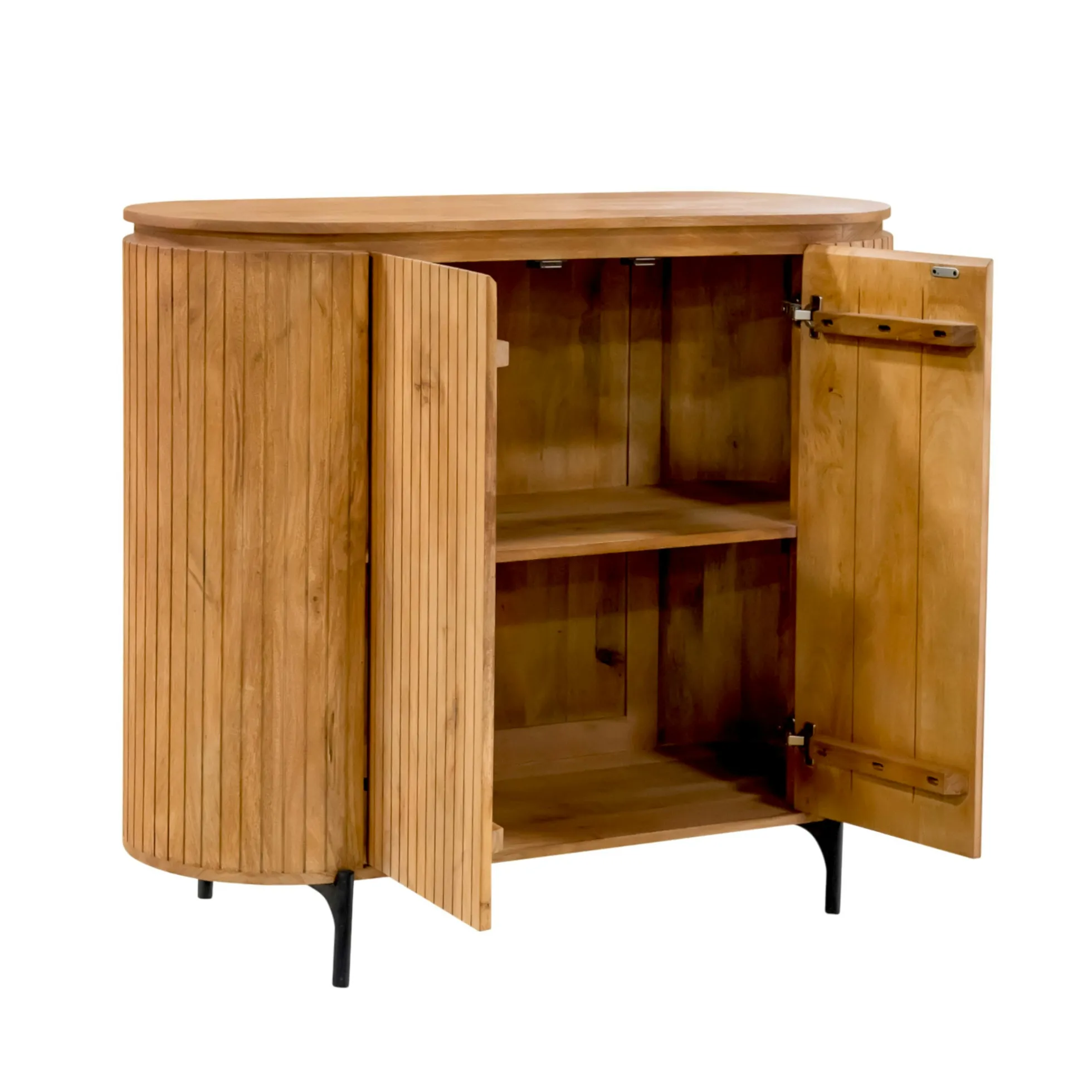 Petit buffet bois rainuré 2 portes CALERO