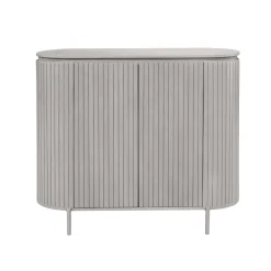 Petit buffet gris en bois rainuré 2 portes CALERO