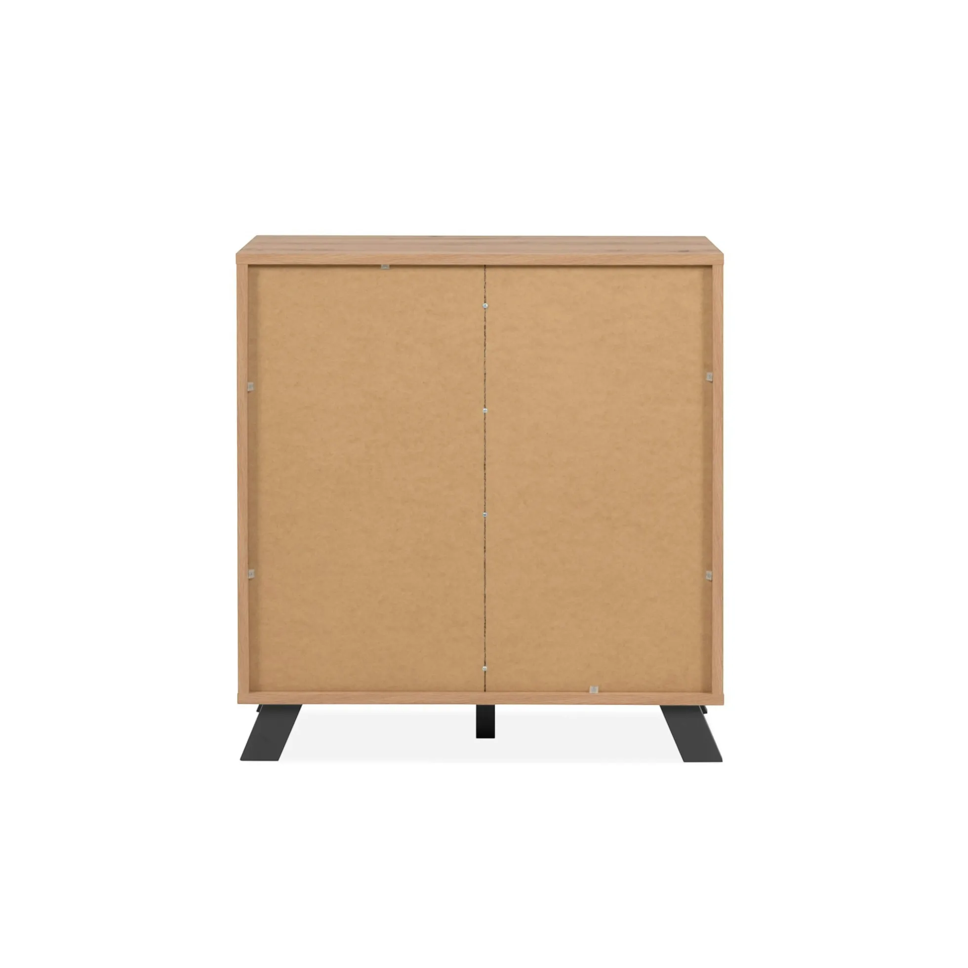 Petit buffet moderne 1 porte noire rainurée ALVA