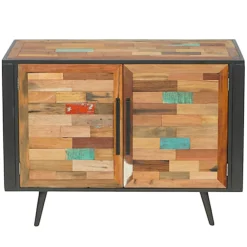 Petit buffet 2 portes bois recyclé DRAKKAR