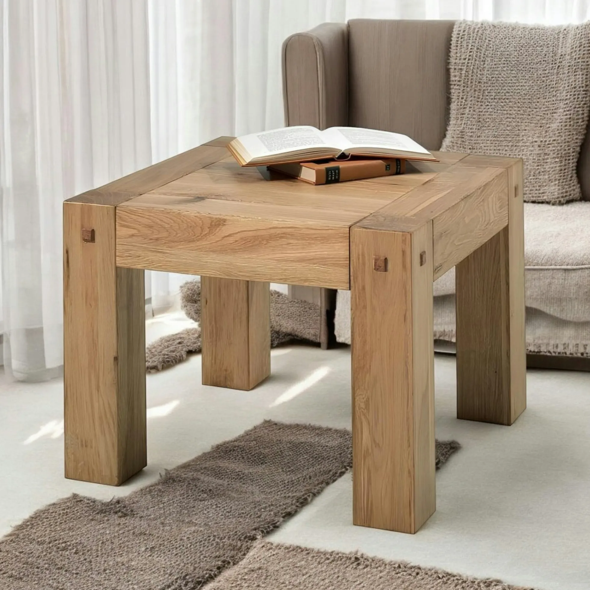 Petite table basse carrée bois FJORD
