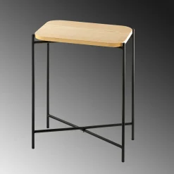 Petite table bois rectangulaire - structure métal noir JENA