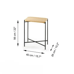 Petite table bois rectangulaire - structure métal noir JENA