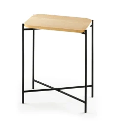 Petite table bois rectangulaire - structure métal noir JENA