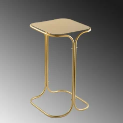 Petite table d'appoint dorée carrée - finition mate JENA