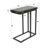 Petite table d'appoint en teck recyclé gris et or NOVA