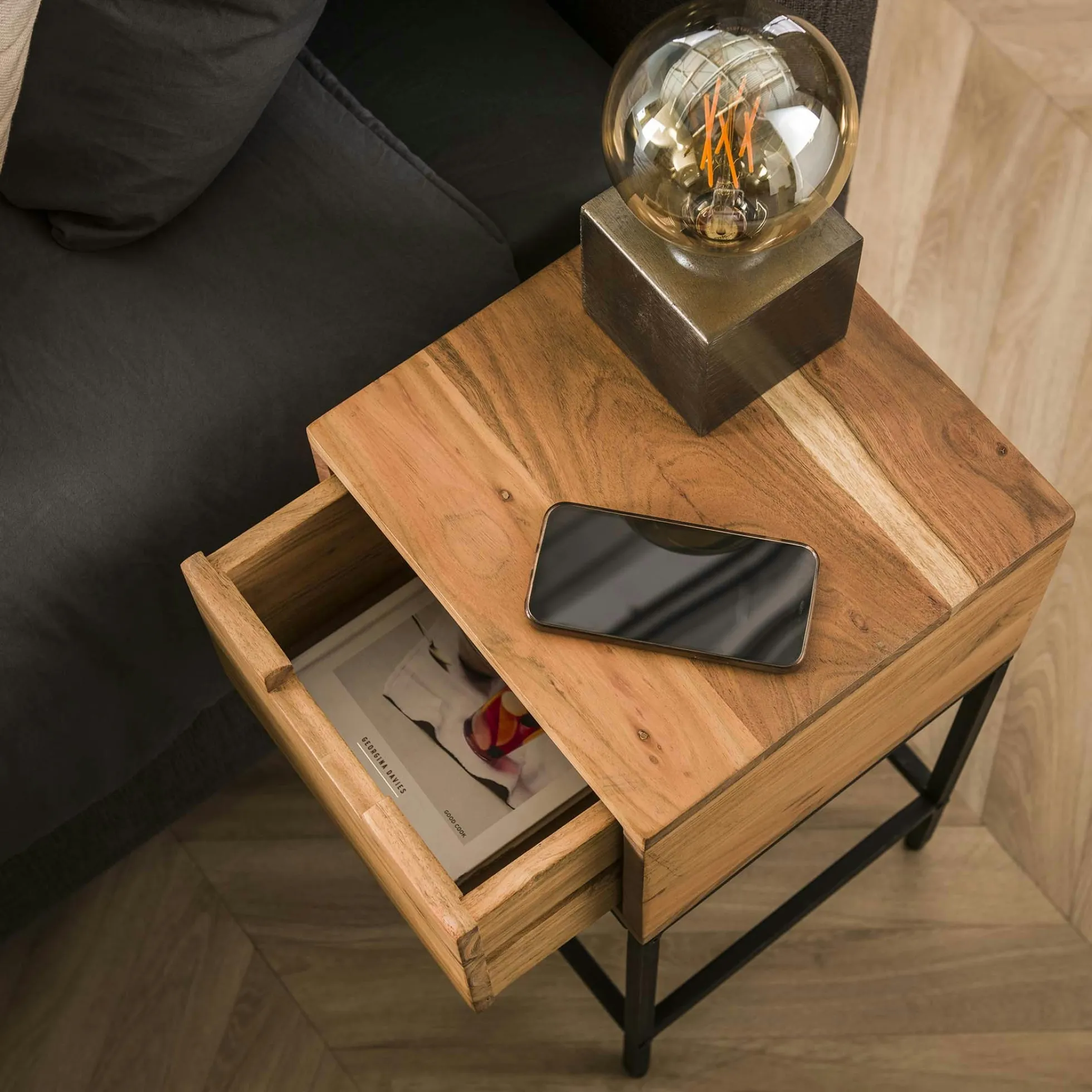 Petite table de chevet en bois 1 tiroir MELBOURNE