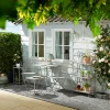 Petite table de jardin carreaux de ciment bleu et taupe 58 cm GRENADE