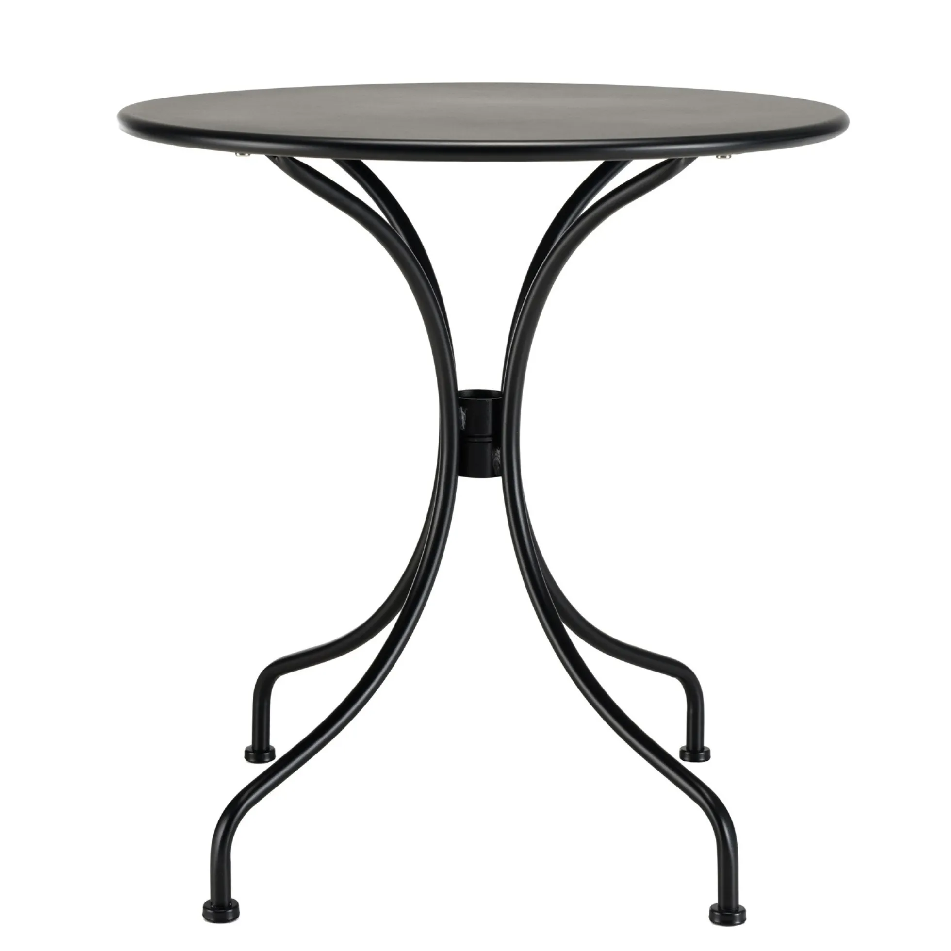 Petite table de jardin métal noir forme ronde D70 cm GIJON