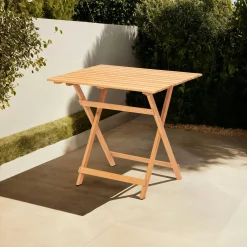 Petite table de jardin pliante en bois 80 cm SORA
