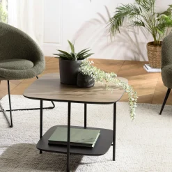 Petite table de salon carrée angles arrondis LANDAISE